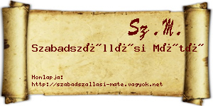 Szabadszállási Máté névjegykártya